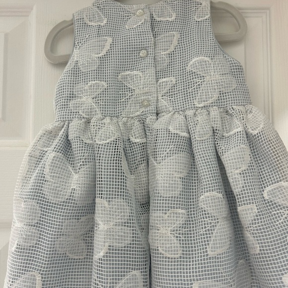 🍭Toddler occasion dress. Elegant Butterfly overlay with light blue lining 2T - Picture 9 of 10
